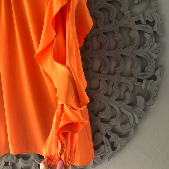Orange Ruffle Blouse - Picture 7 of 8